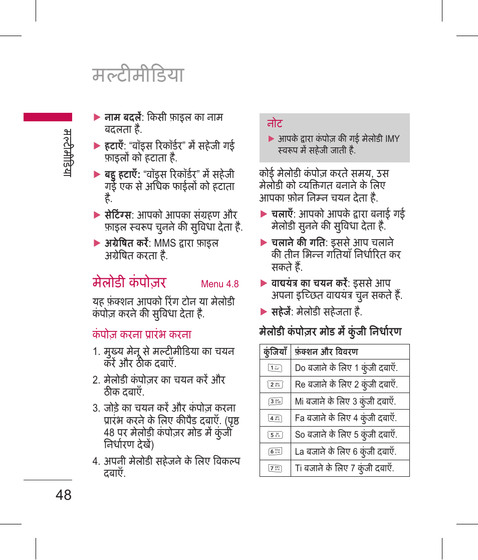 मटमीडय, मलोडी कंपोज़र | LG BLUETOOTH QDID B013918 KP199 User Manual | Page 50 / 226
