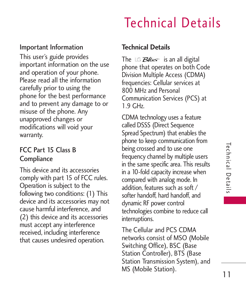 Technical details | LG Bliss MMBB0345401(1.0) User Manual | Page 13 / 143