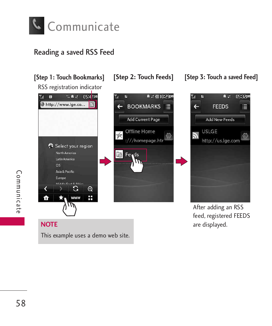 Communicate | LG Bliss MMBB0345401(1.0) User Manual | Page 60 / 143