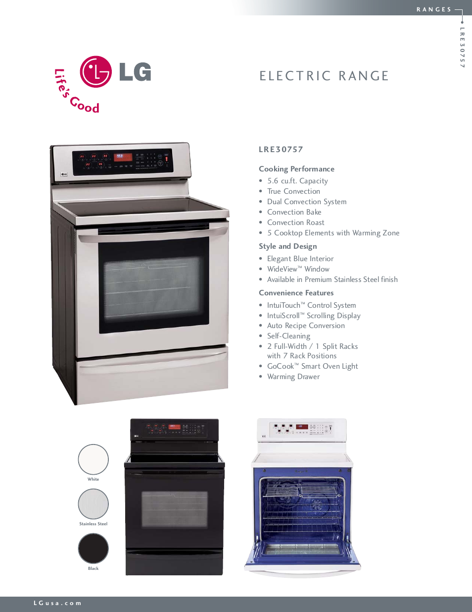 LG LRE30757 User Manual | 2 pages