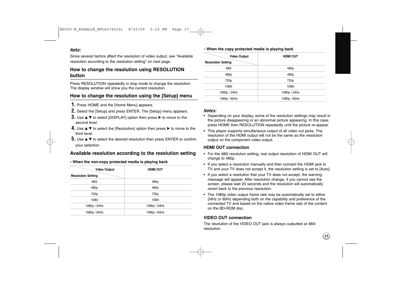 LG BD270 User Manual | Page 17 / 36
