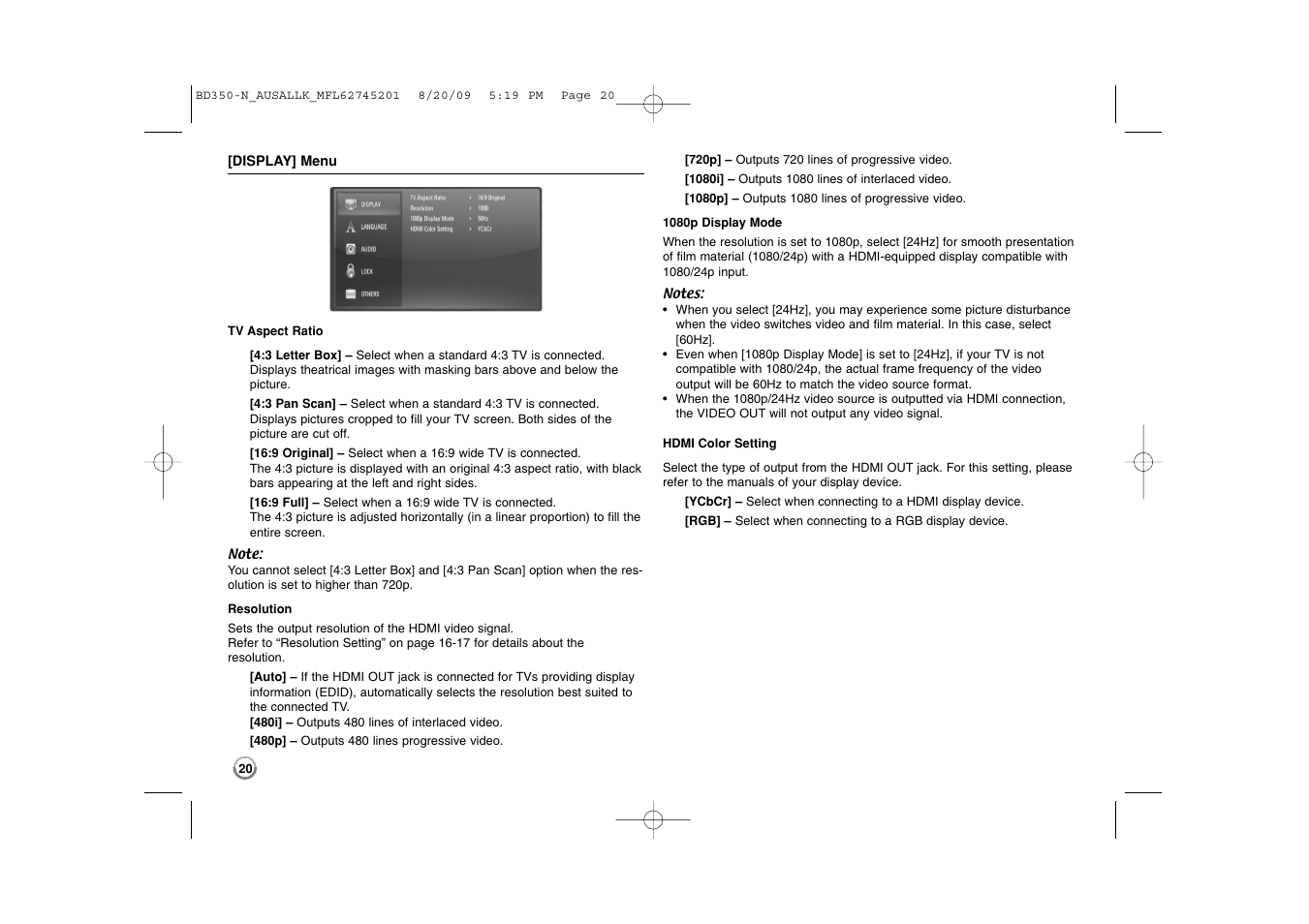 LG BD270 User Manual | Page 20 / 36