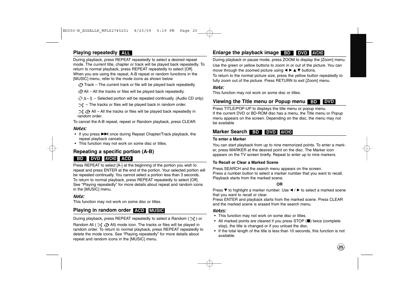 LG BD270 User Manual | Page 25 / 36