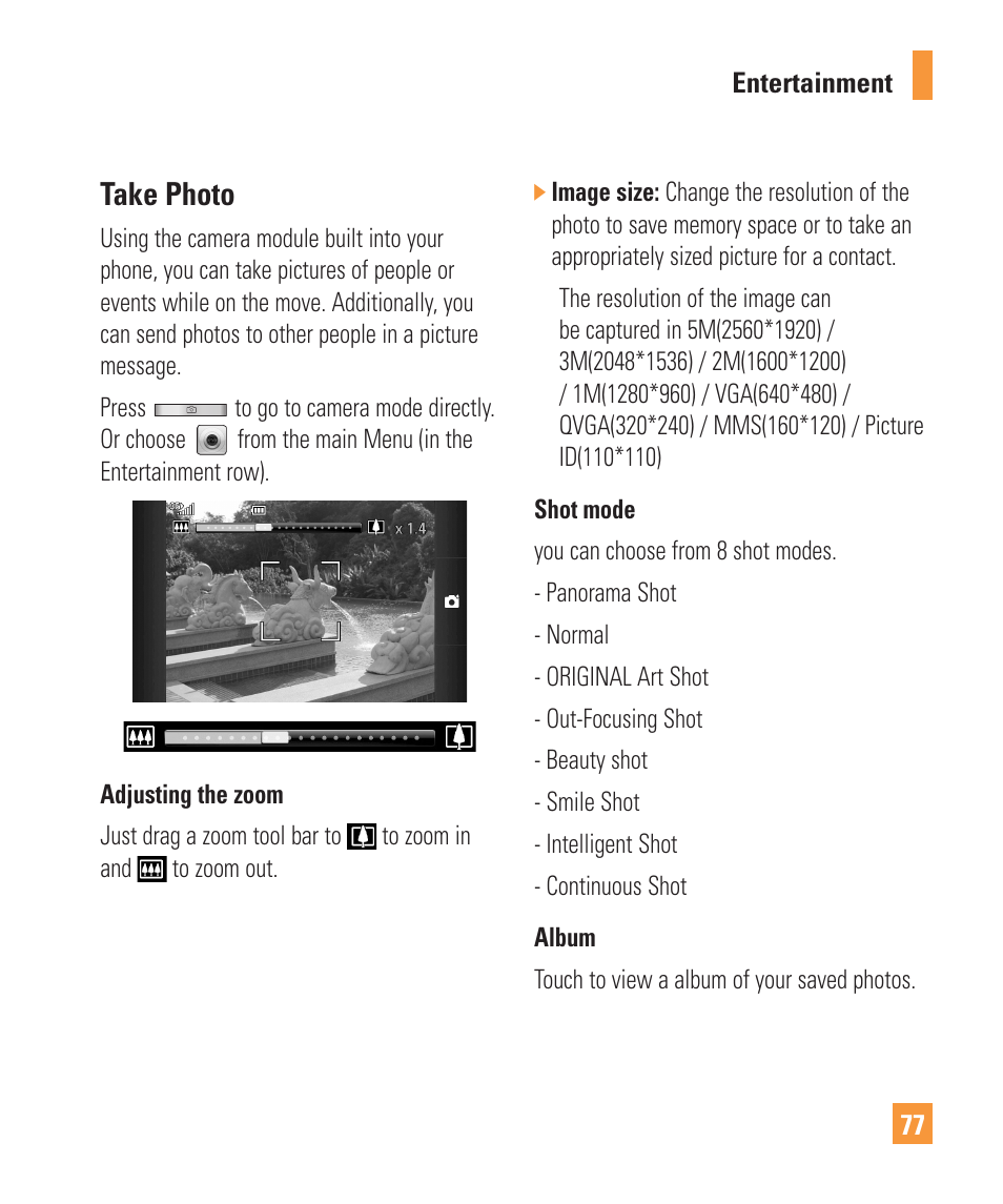 Take photo | LG ARENA User Manual | Page 81 / 149