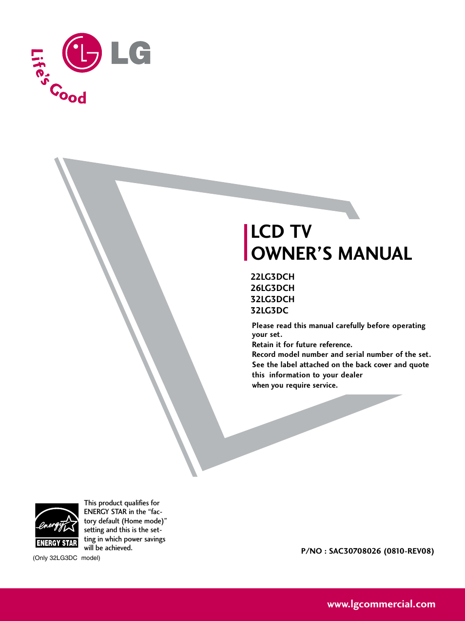 LG 323DCH User Manual | 88 pages