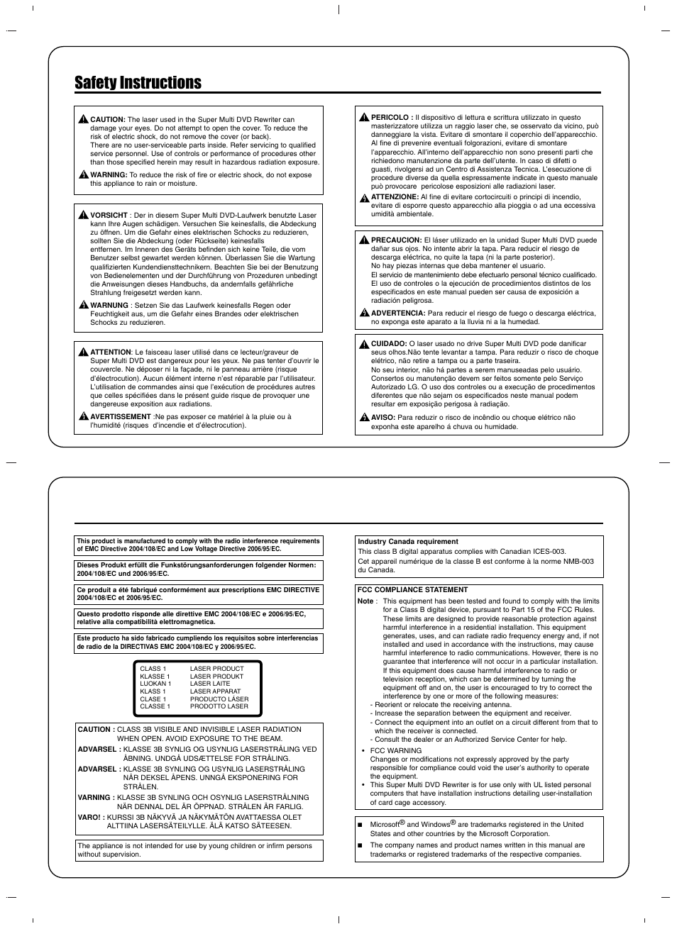 Safety instructions | LG MFL40014114 User Manual | Page 4 / 4