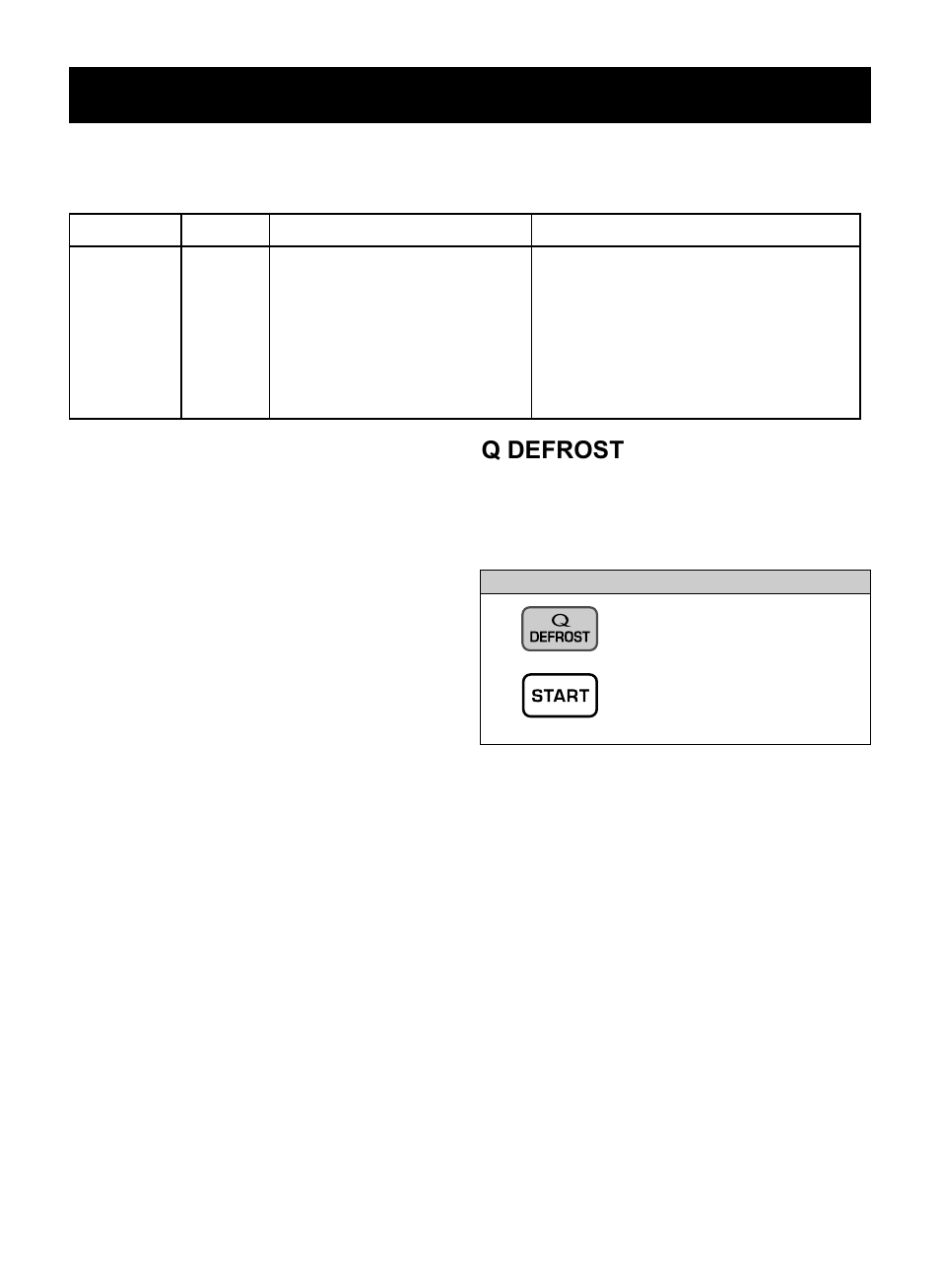 Operation, Q defrost, Defrosting tips | Auto defrost table (cont.), Bread setting | LG LMVM1955SB User Manual | Page 23 / 36