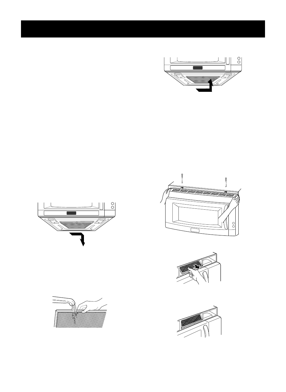 Maintenance, Care and cleaning, Metal rack | Cleaning the grease filters, Charcoal filter replacement | LG LMVM1955SB User Manual | Page 31 / 36