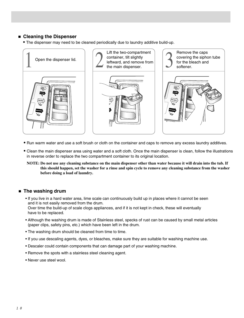 Maintenance | LG WM0642H User Manual | Page 19 / 48