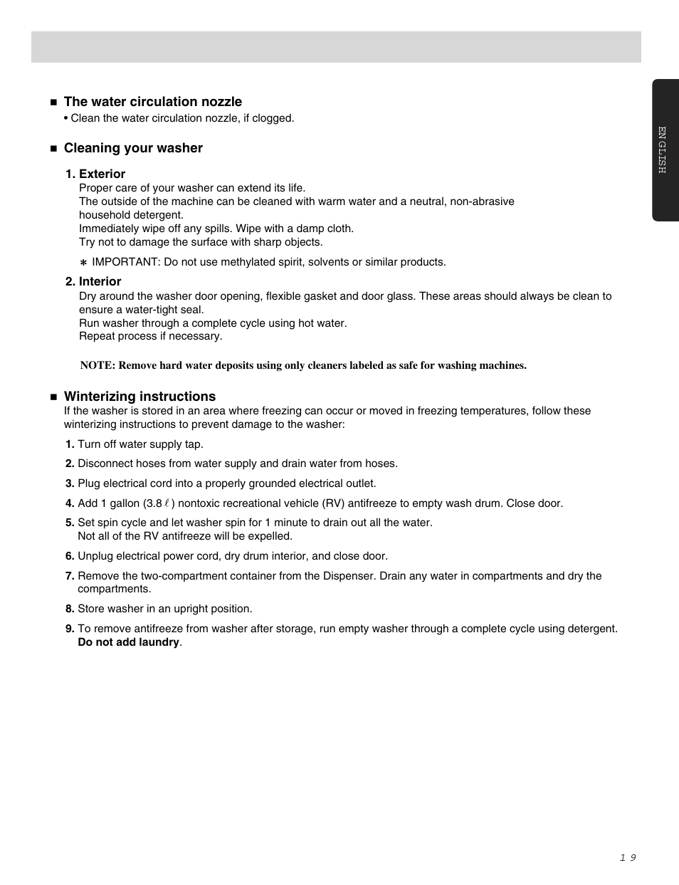 Maintenance | LG WM0642H User Manual | Page 20 / 48