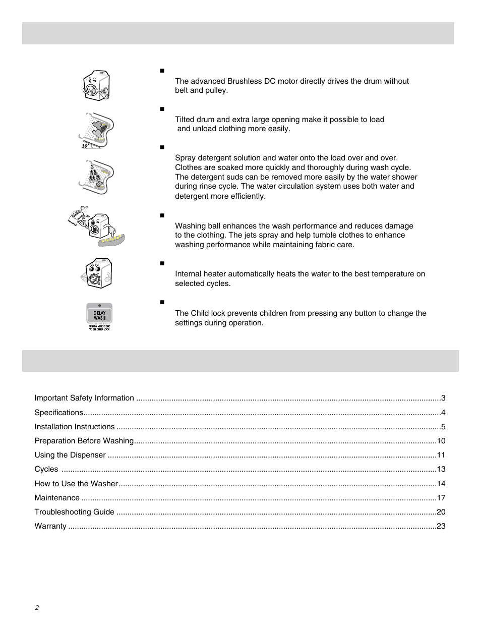 LG WM0642H User Manual | Page 3 / 48