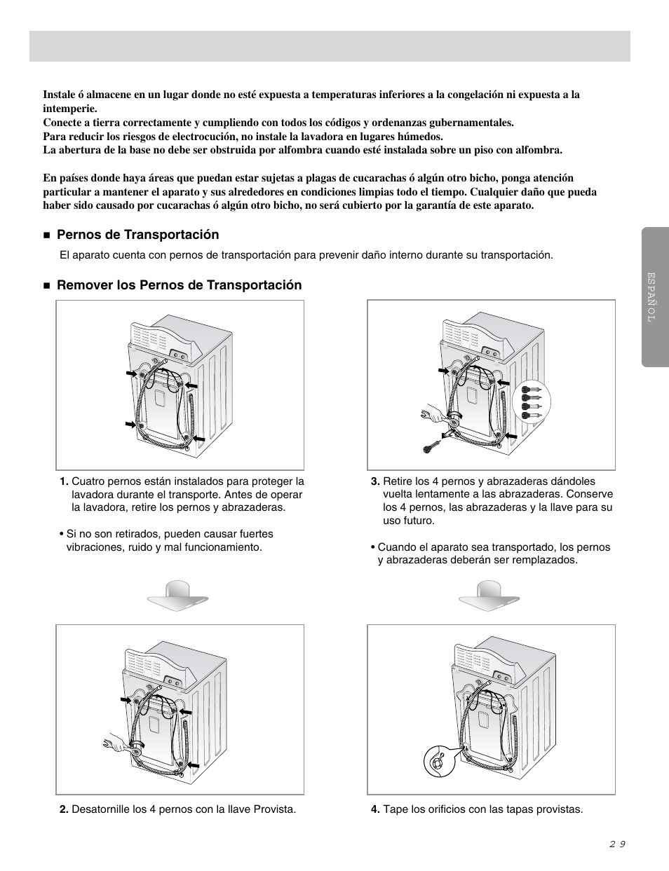 Instrucciones de instalación | LG WM0642H User Manual | Page 30 / 48