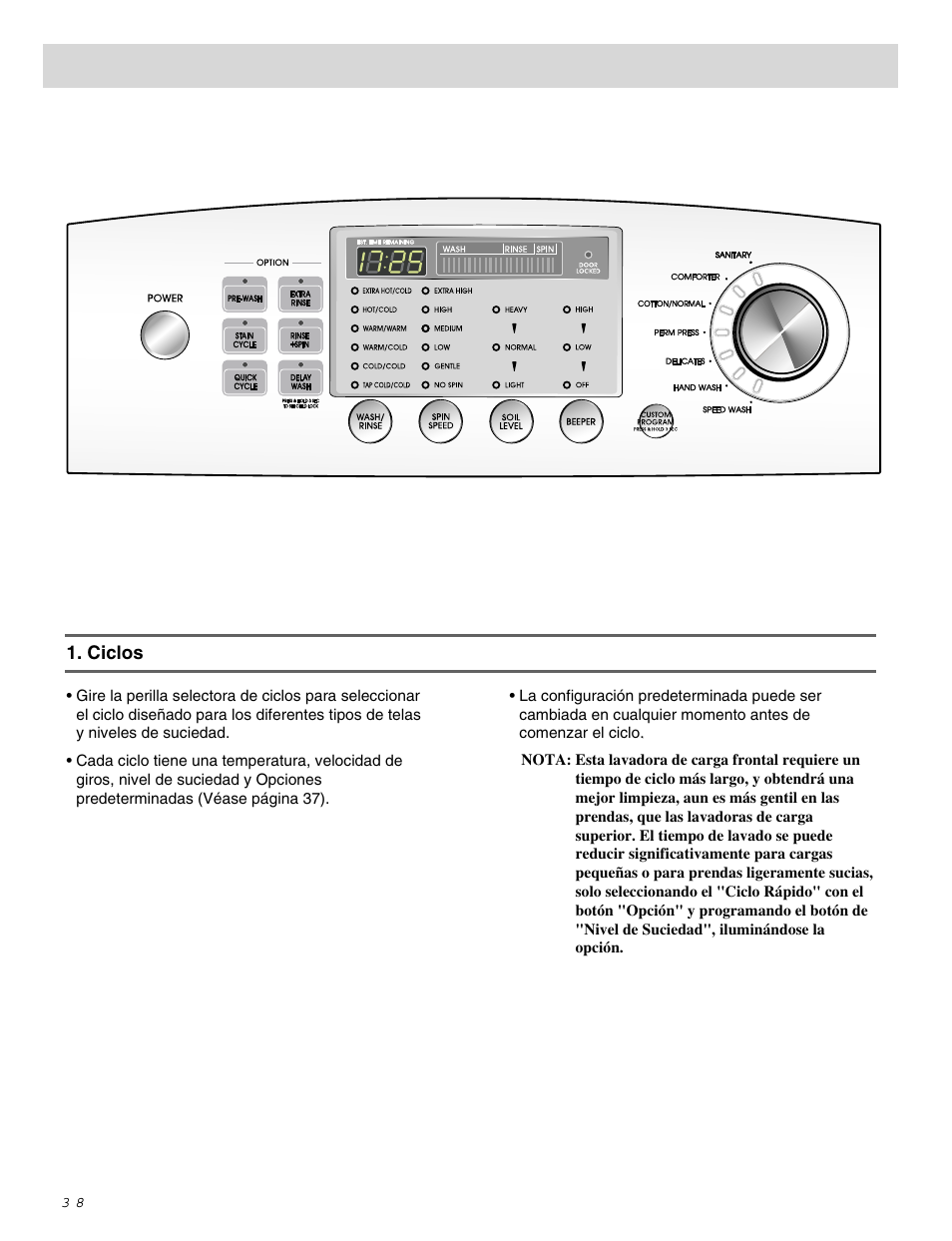 Como usar la lavadora | LG WM0642H User Manual | Page 39 / 48