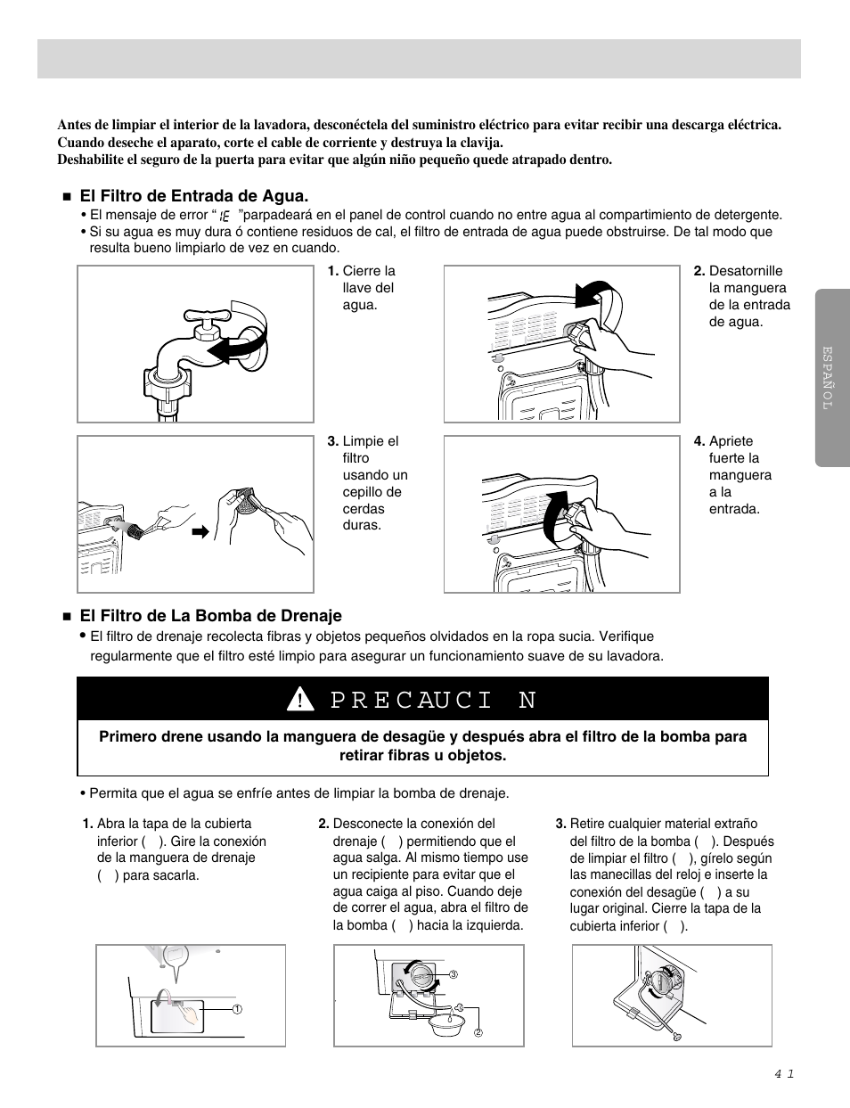 Mantenimiento | LG WM0642H User Manual | Page 42 / 48
