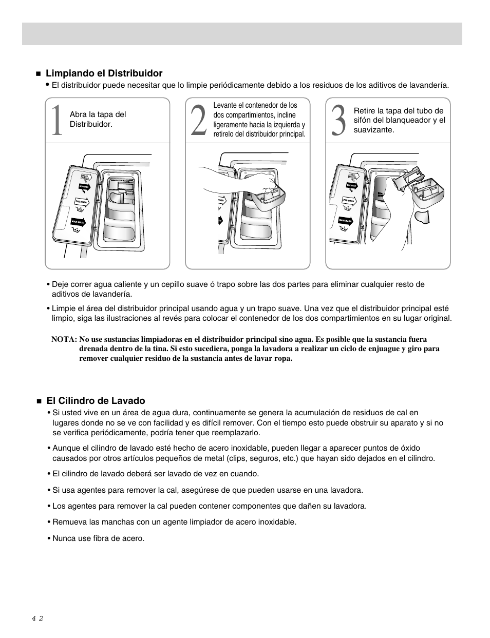 Mantenimiento | LG WM0642H User Manual | Page 43 / 48