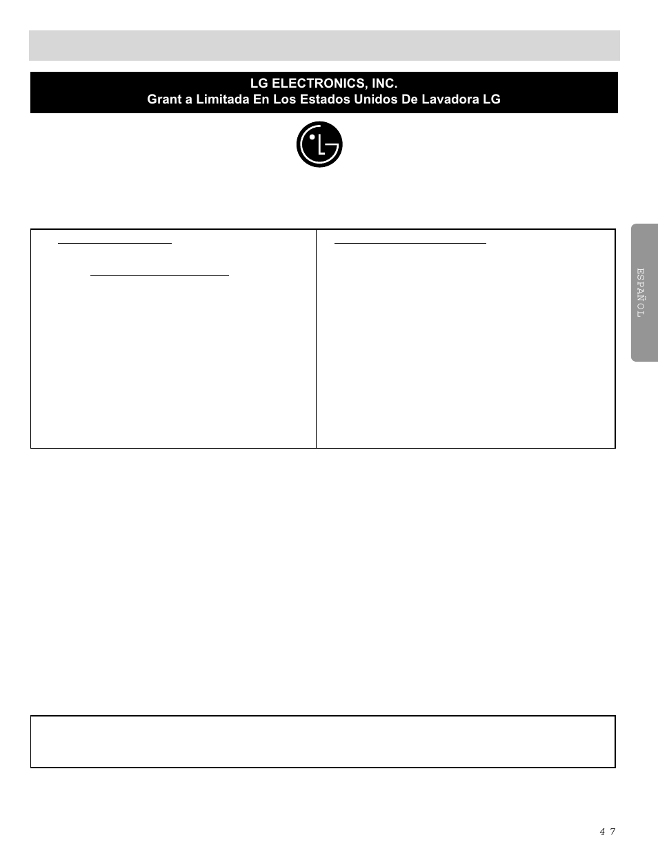 Garantía | LG WM0642H User Manual | Page 48 / 48