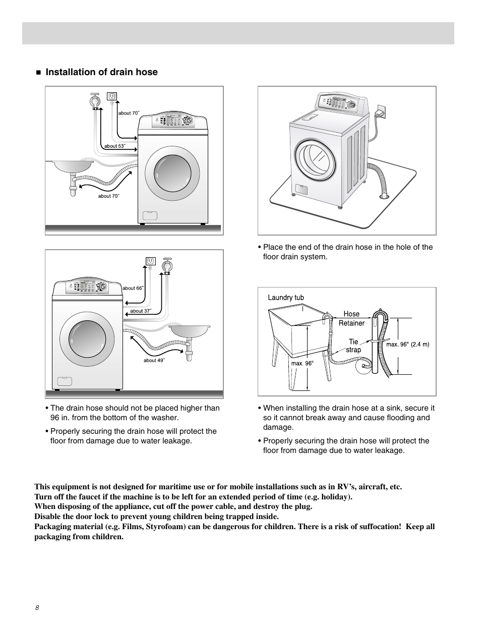 Installation instructions | LG WM0642H User Manual | Page 9 / 48
