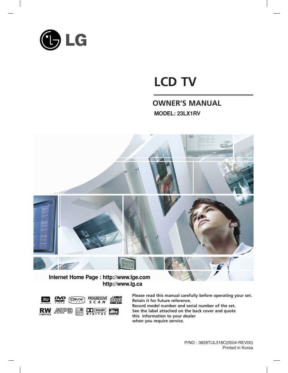 LG 23LX1RV User Manual | 68 pages