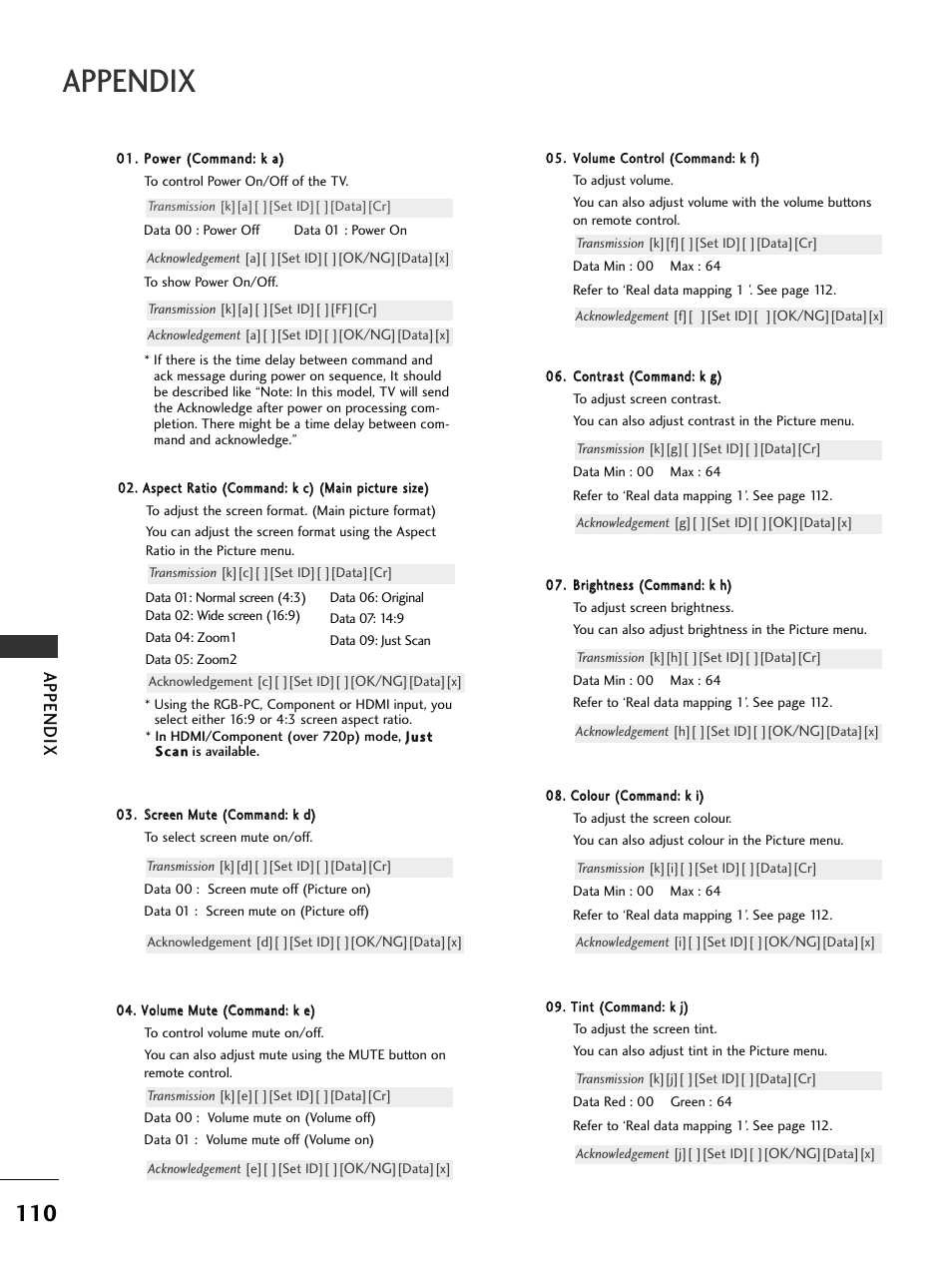 Appendix | LG 326*** User Manual | Page 112 / 116