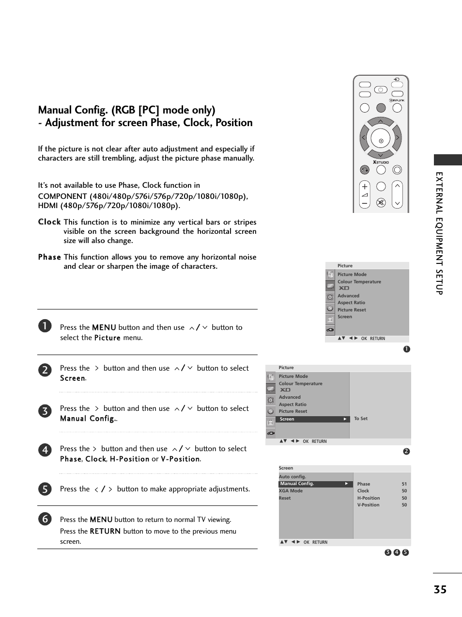 External eq uipment setup | LG 326*** User Manual | Page 37 / 116