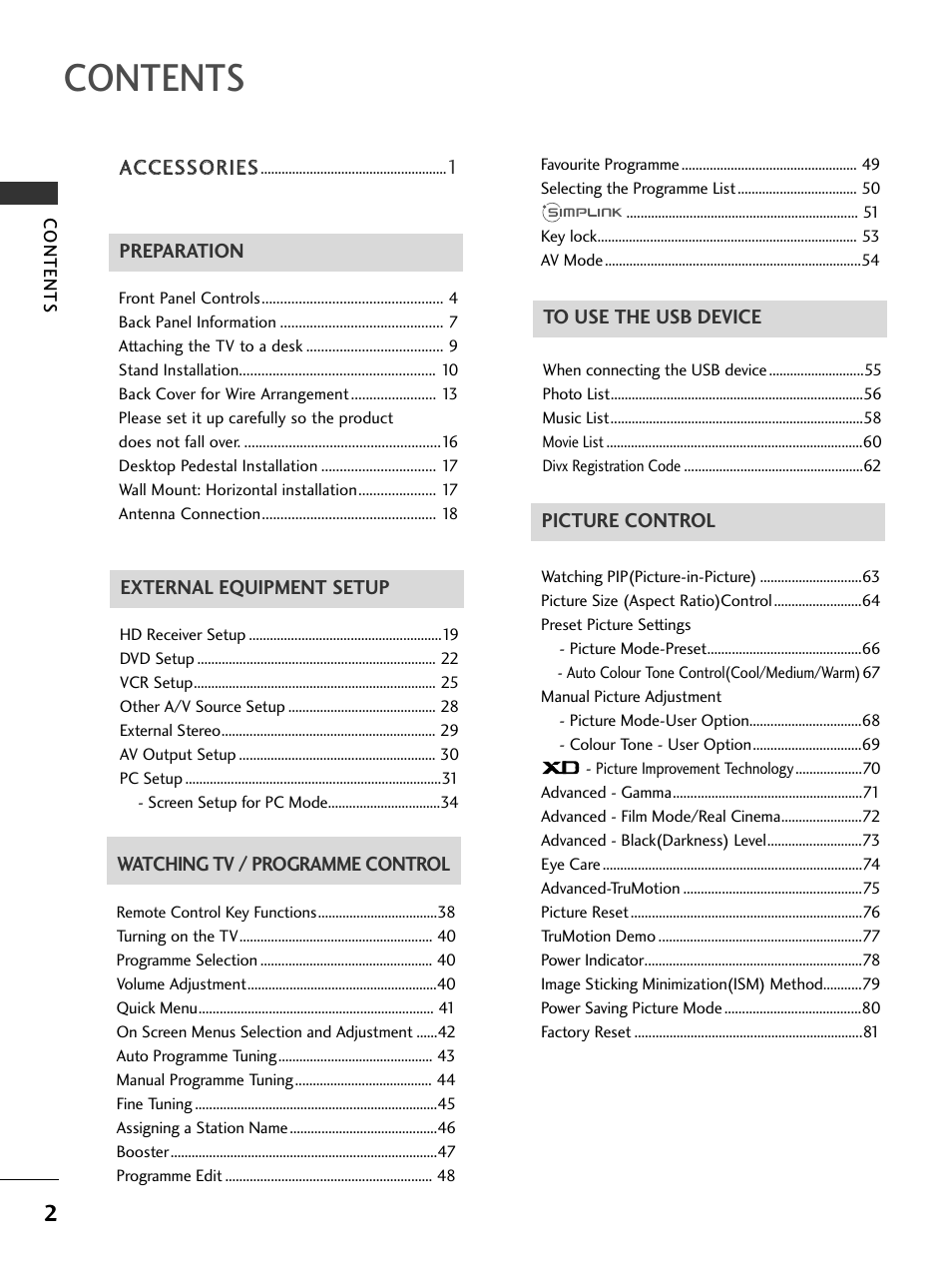 LG 326*** User Manual | Page 4 / 116