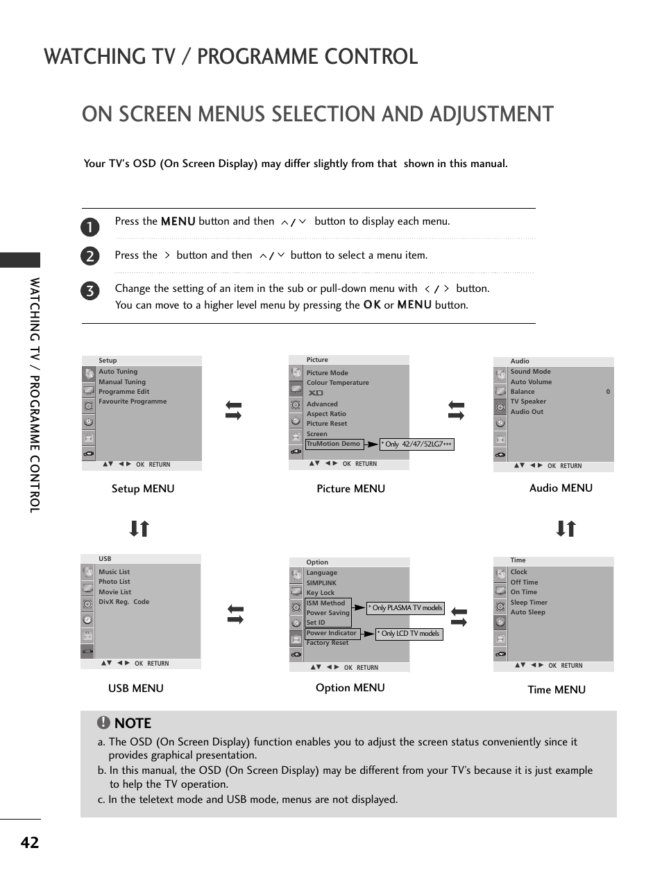 Wa tching tv / pr ogr amme contr ol | LG 326*** User Manual | Page 44 / 116