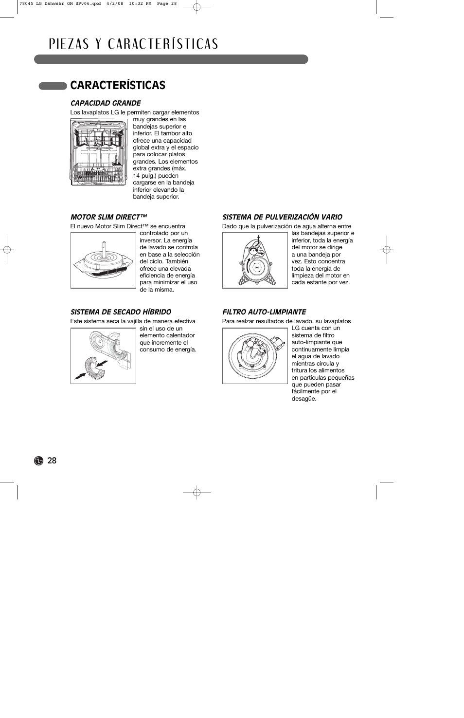 Características | LG LDF6920ST User Manual | Page 28 / 48