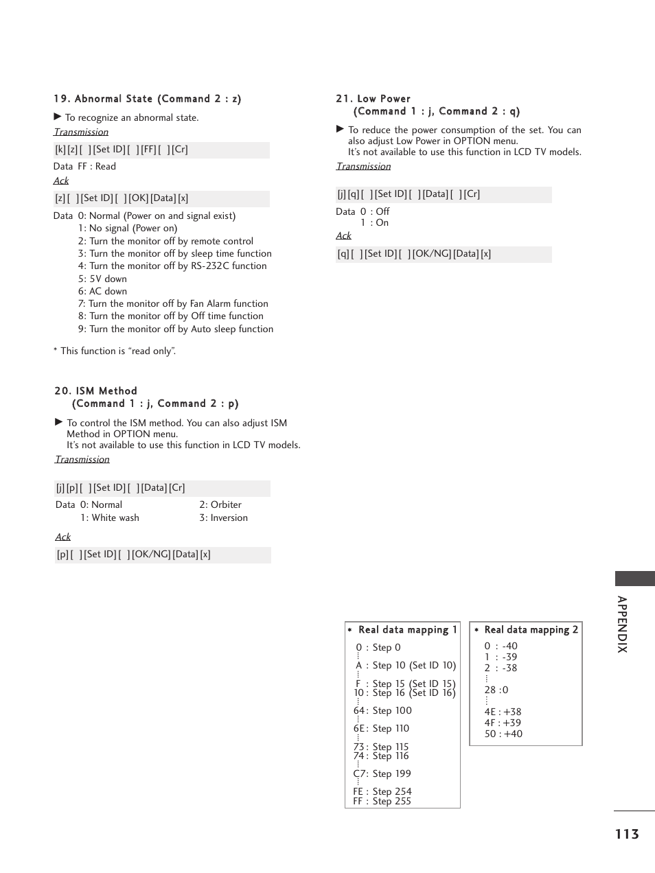 Appendix | LG 26LC5 User Manual | Page 115 / 120