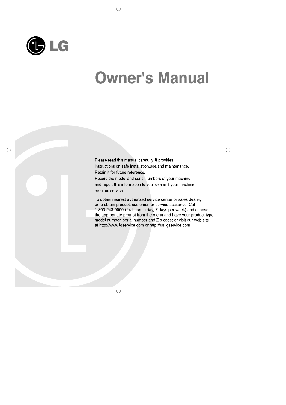 LG LDS 5811ST User Manual | 20 pages