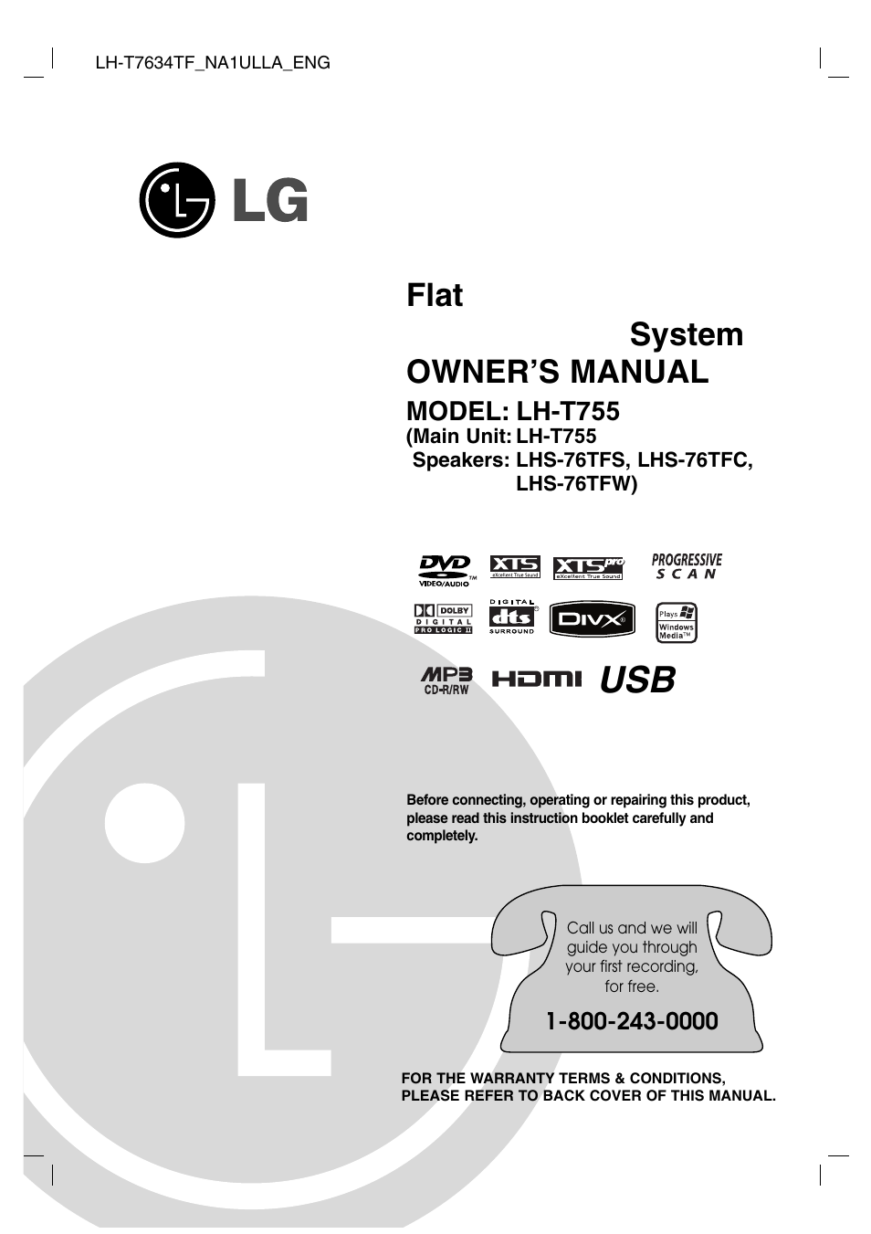 LG LH-T755 User Manual | 29 pages