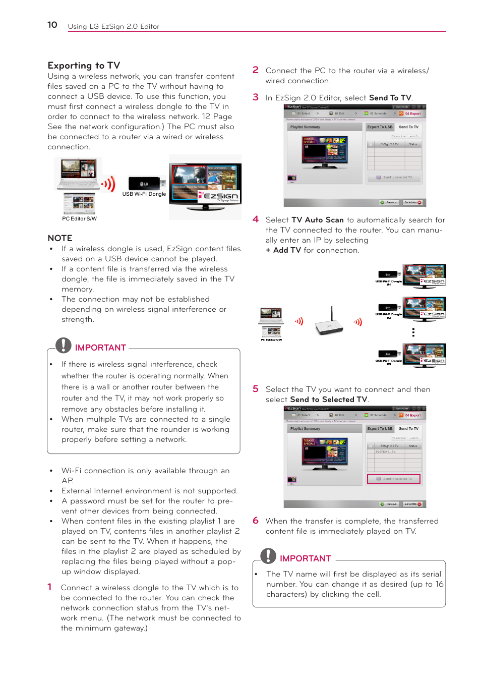 Exporting to tv | LG 2 User Manual | Page 10 / 17