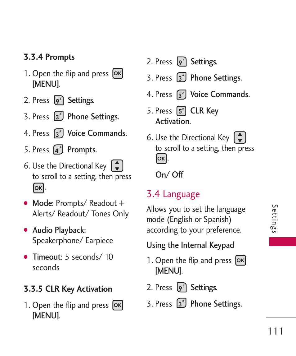 4 language | LG ELLIPSE 9250  ES User Manual | Page 113 / 351
