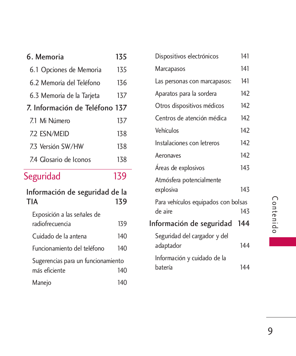 Seguridad 139 | LG ELLIPSE 9250  ES User Manual | Page 177 / 351