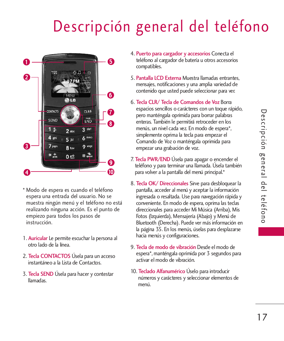 Descripción general del teléfono, De scripción g ener al del teléfono | LG ELLIPSE 9250  ES User Manual | Page 185 / 351