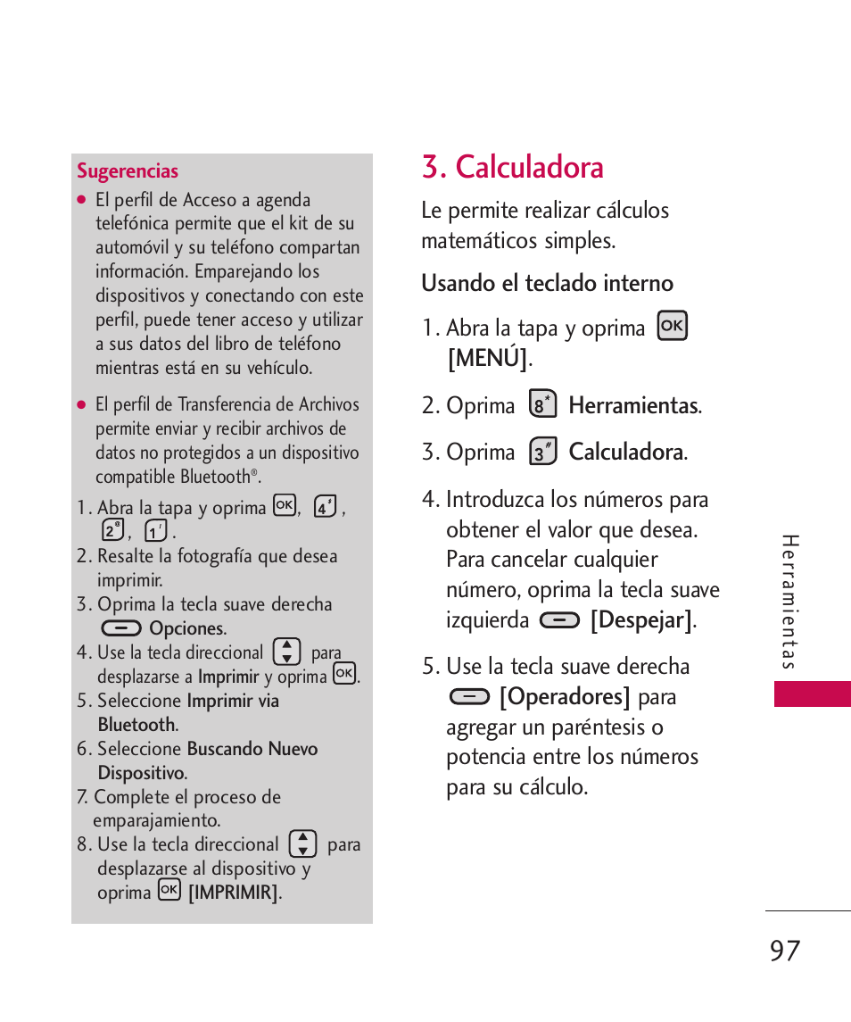 Calculadora | LG ELLIPSE 9250  ES User Manual | Page 265 / 351