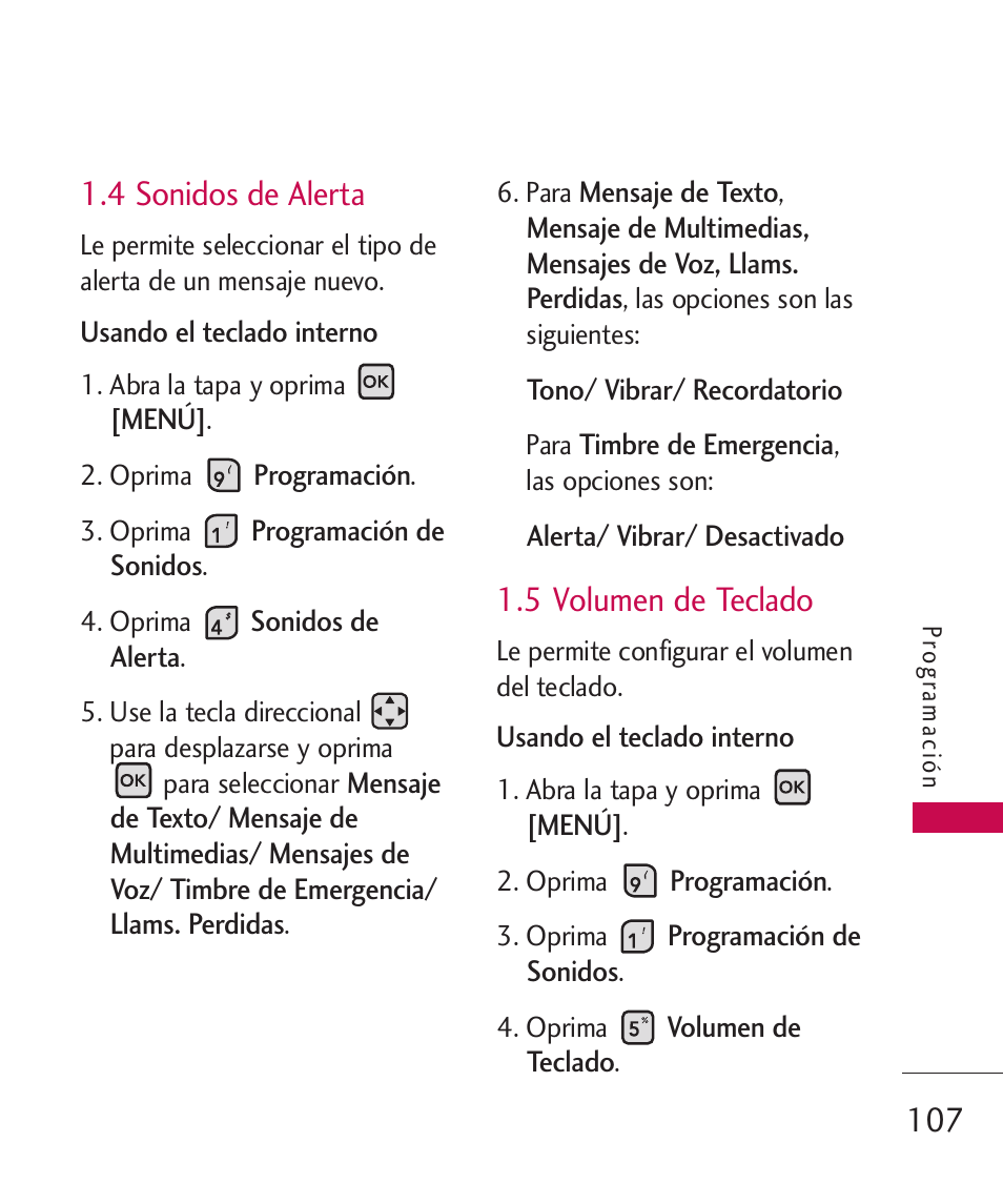 4 sonidos de alerta, 5 volumen de teclado | LG ELLIPSE 9250  ES User Manual | Page 275 / 351