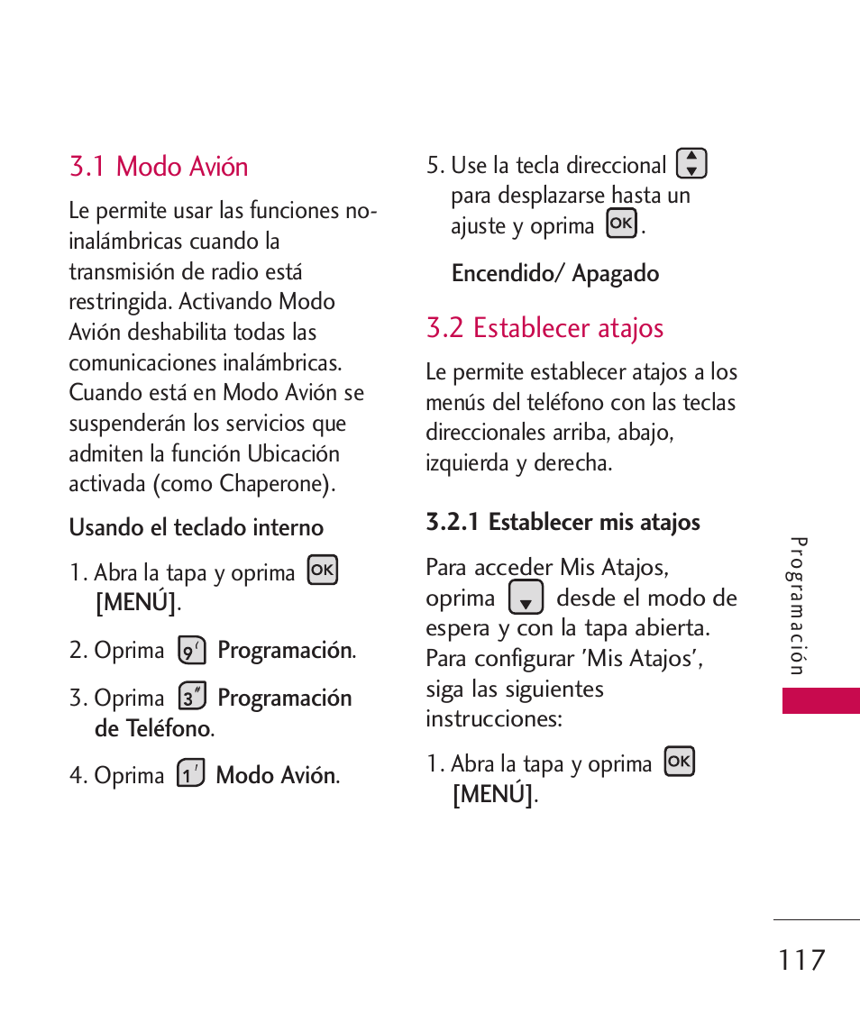 1 modo avión, 2 establecer atajos | LG ELLIPSE 9250  ES User Manual | Page 285 / 351