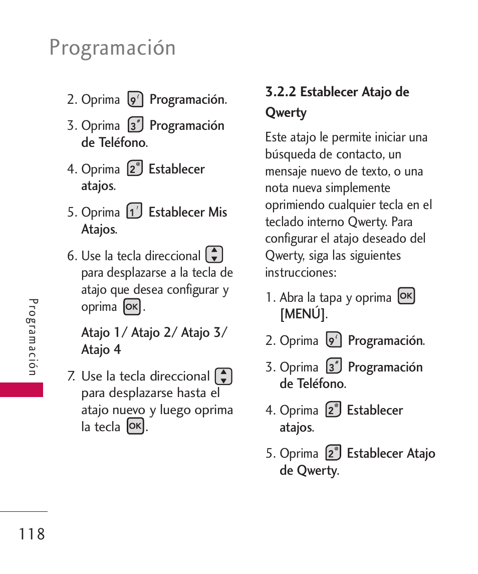 Programación | LG ELLIPSE 9250  ES User Manual | Page 286 / 351