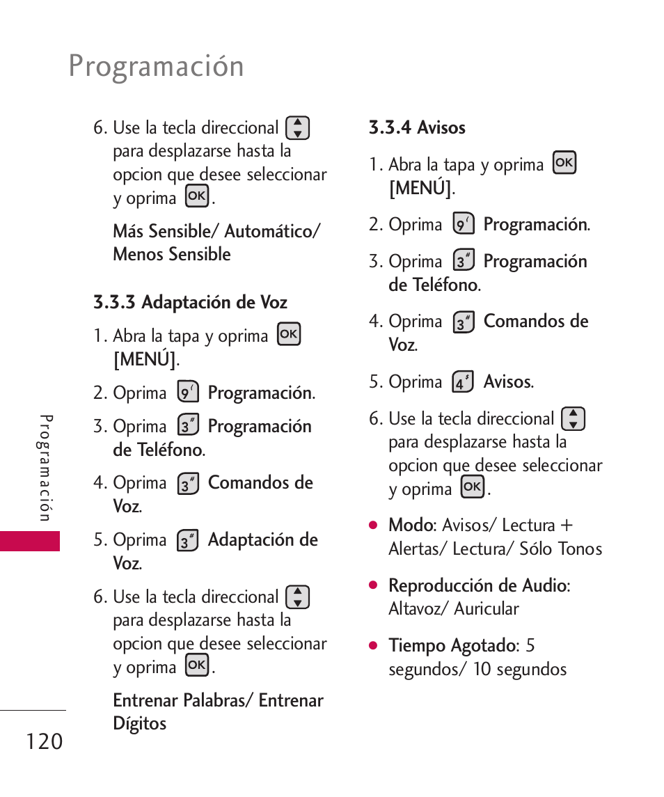 Programación | LG ELLIPSE 9250  ES User Manual | Page 288 / 351