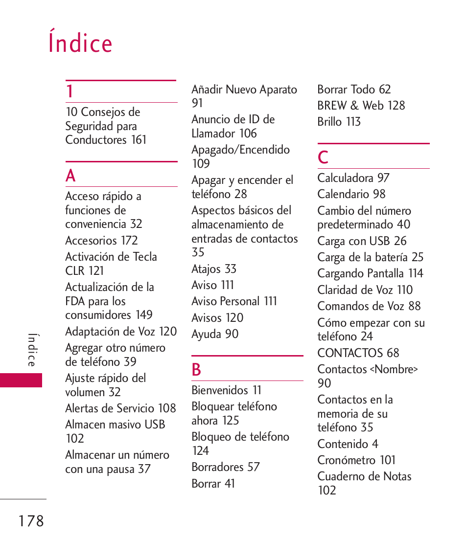 Índice | LG ELLIPSE 9250  ES User Manual | Page 346 / 351