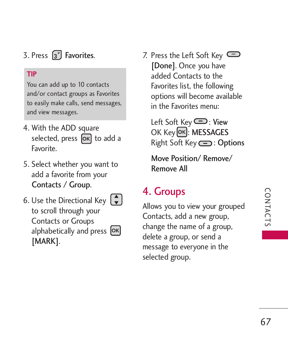 Groups | LG ELLIPSE 9250  ES User Manual | Page 69 / 351