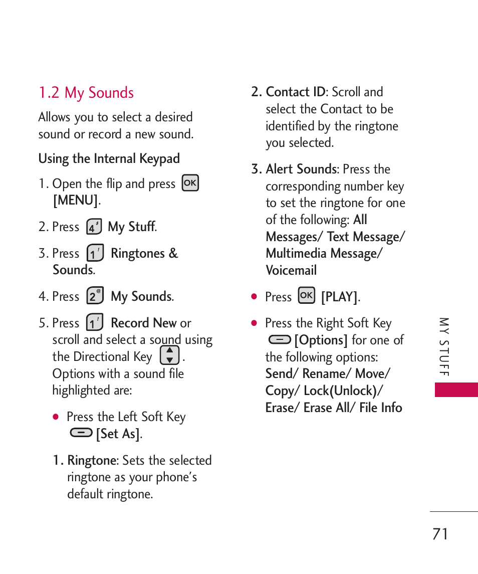 2 my sounds | LG ELLIPSE 9250  ES User Manual | Page 73 / 351