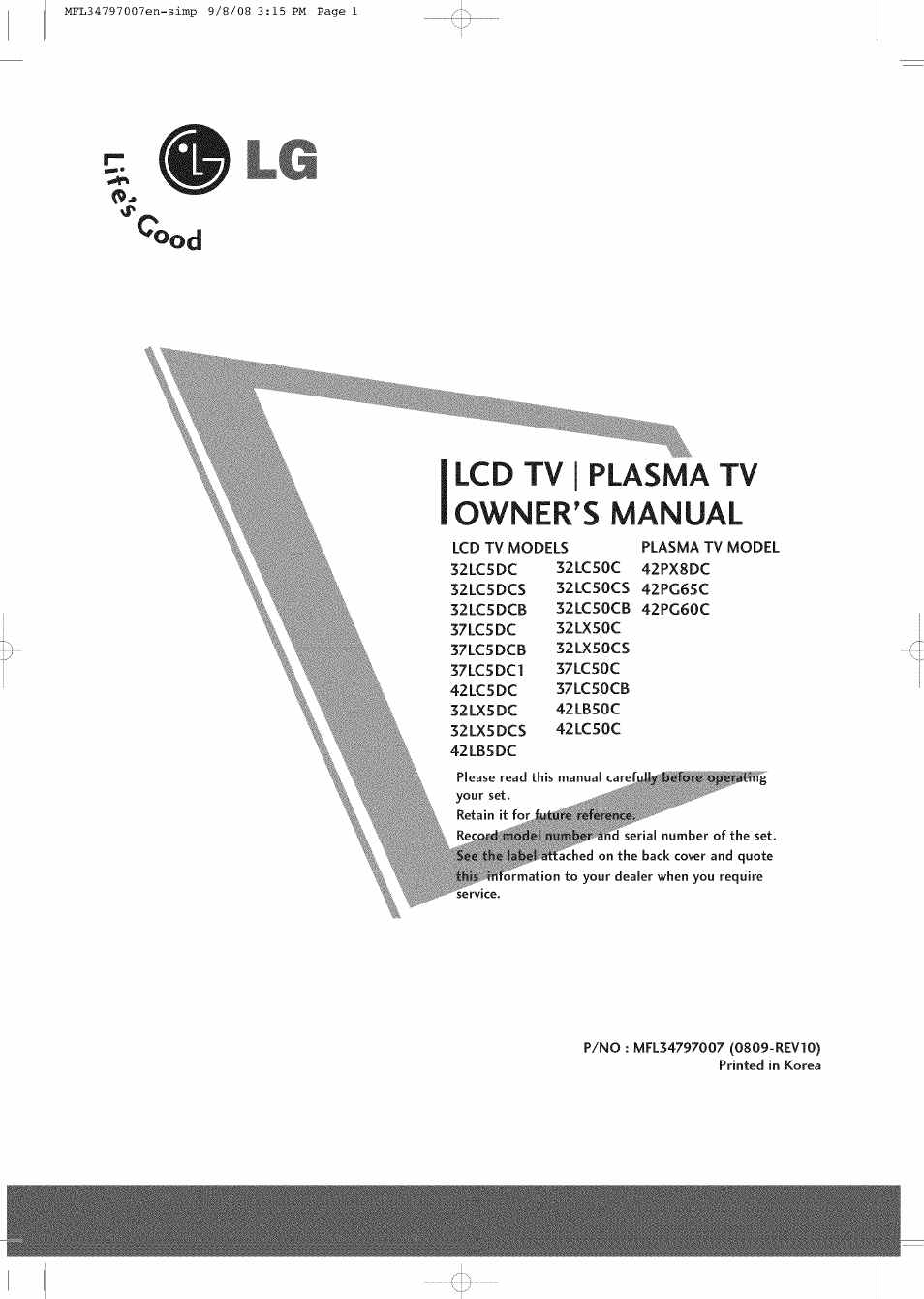 LG 32LCSDC User Manual | 36 pages