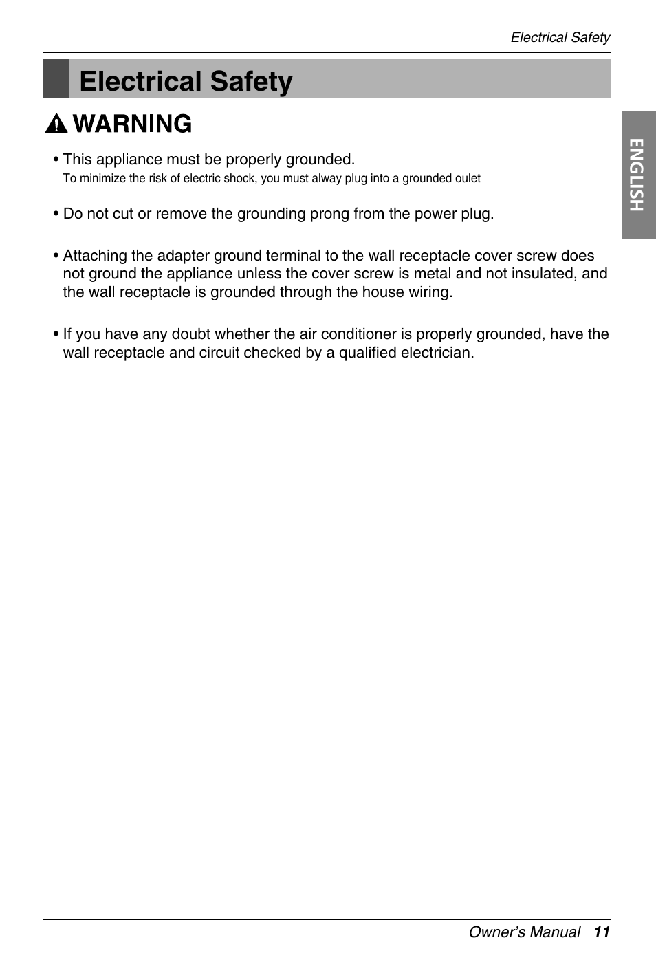 Electrical safety | LG EN 61000-2 User Manual | Page 11 / 29