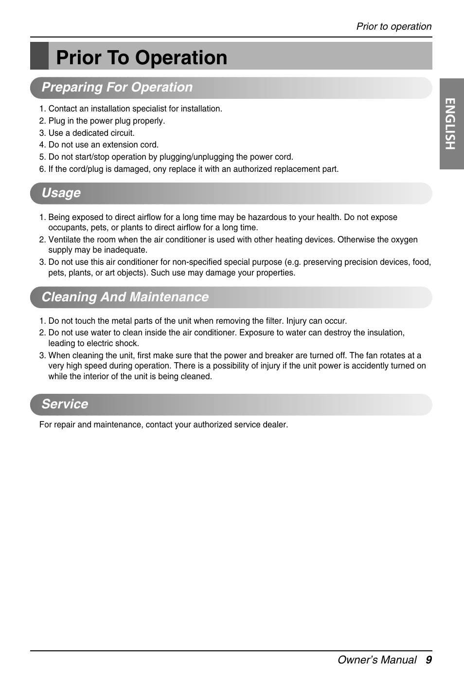 Prior to operation, English | LG EN 61000-2 User Manual | Page 9 / 29