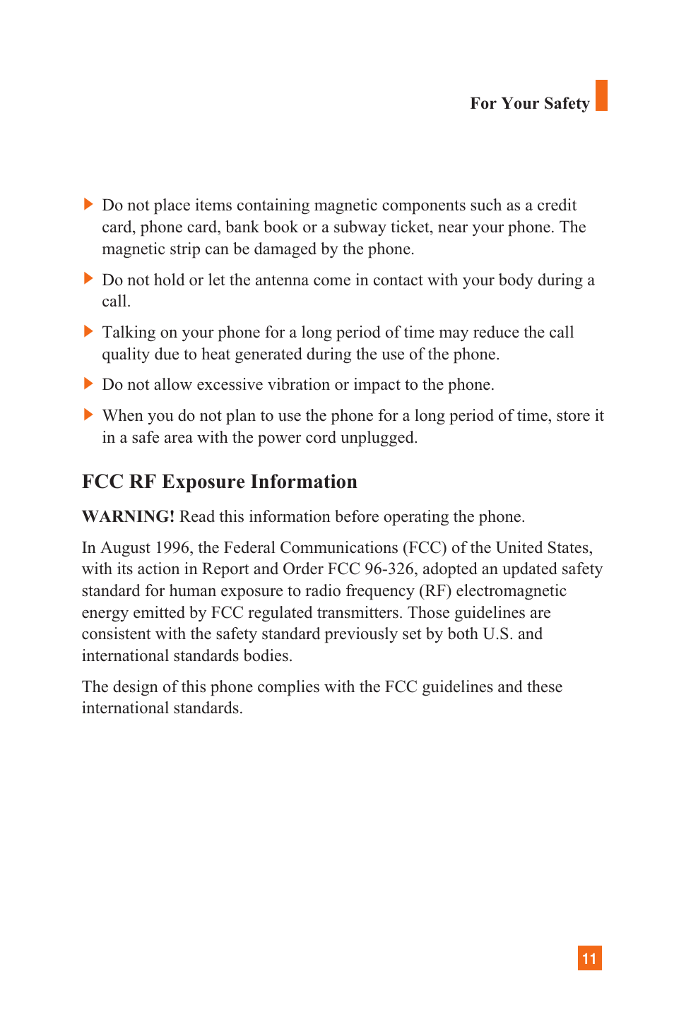 Fcc rf exposure information | LG C1300 User Manual | Page 14 / 134