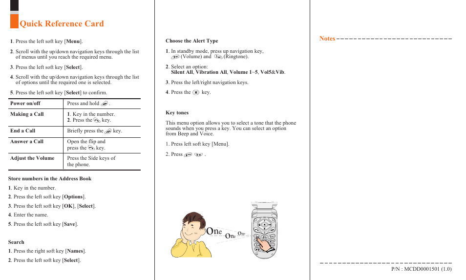 Quick reference card | LG C1300 User Manual | Page 3 / 134