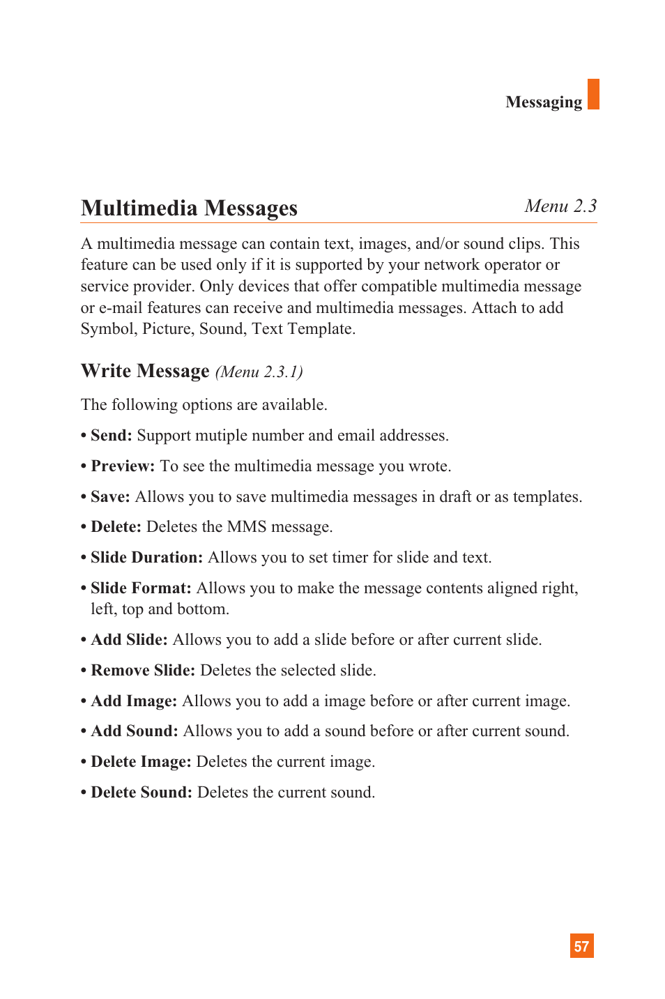 Multimedia messages | LG C1300 User Manual | Page 60 / 134