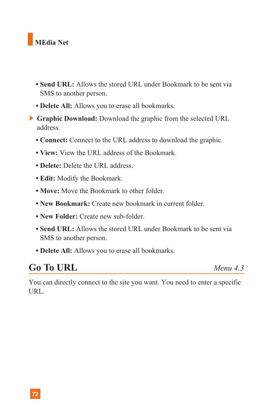 Go to url | LG C1300 User Manual | Page 75 / 134