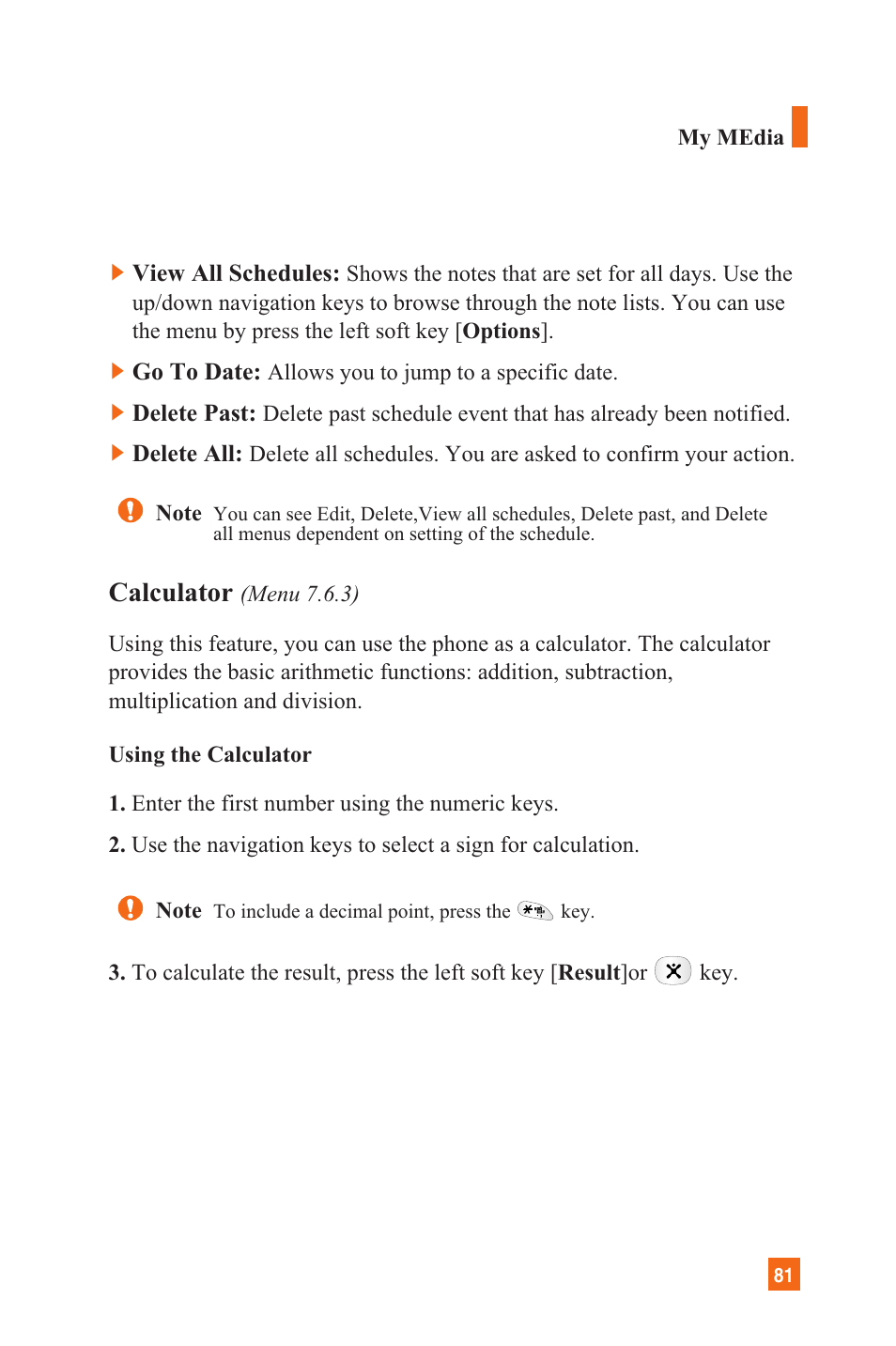 Calculator | LG C1300 User Manual | Page 84 / 134